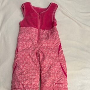 Columbia Kids Pink snow bibs size 2t